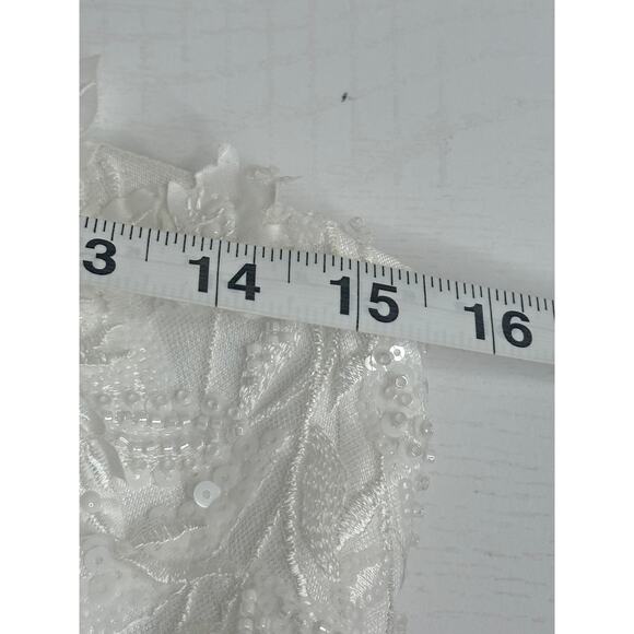 Lulus New! White Beaded Embroidered Strapless Gown Long Slit Bridal Wedding 4 - Picture 8 of 8